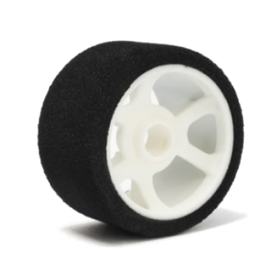 PAIR OF FRONT TYRES 1\12 SHORE 35 ON WHITE RIMS #006-0051